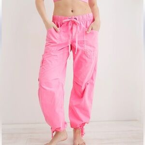 Aerie Avenue Baggy Cargo Pant Hot Pink Size Small